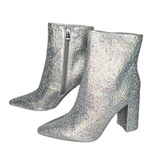 Lauren Lorraine Jam Rhinestone
Embelished Silver Ankle Boots